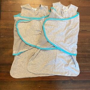 Halo Sleep Sack Swaddles Ideal Temp Set of 2 Gray Newborn and 0 to 3 month